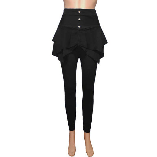 Solid Color Slim Three-button Leggings Trousers