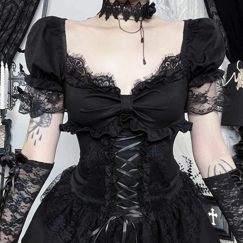 New Versatile Bow-tie Short-sleeve Dress