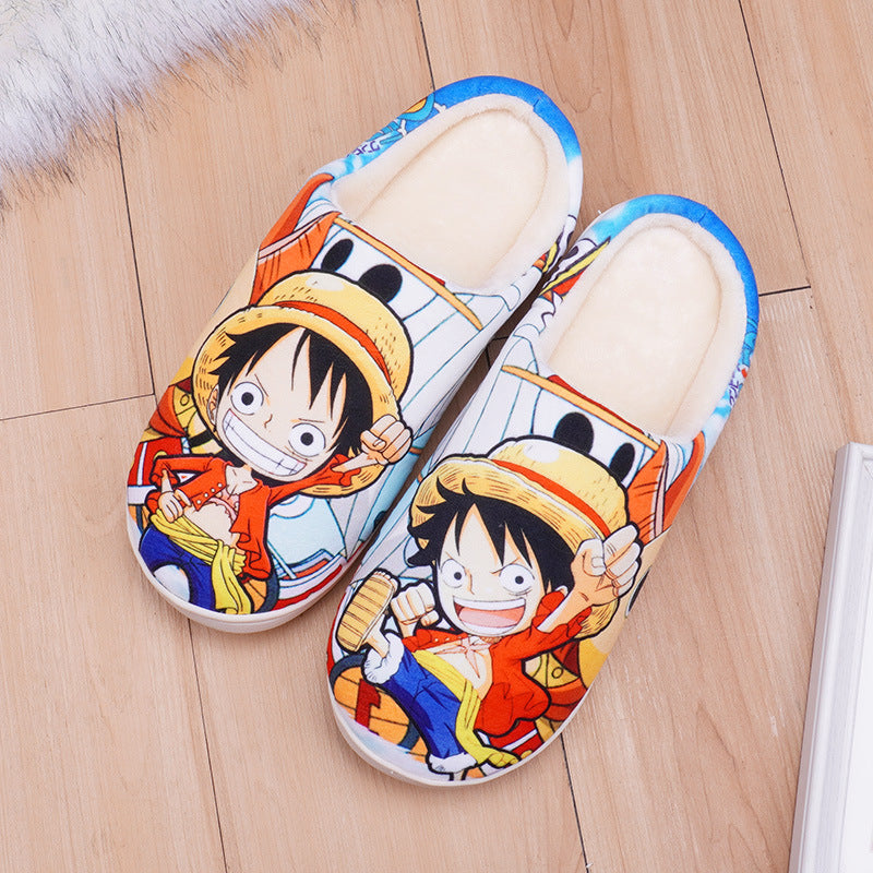 Lovers Non-slip Velvet Home Slippers Cotton Sippers