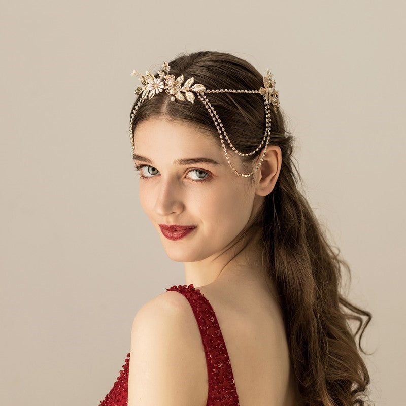 Chain bridal headband handmade bridal headband