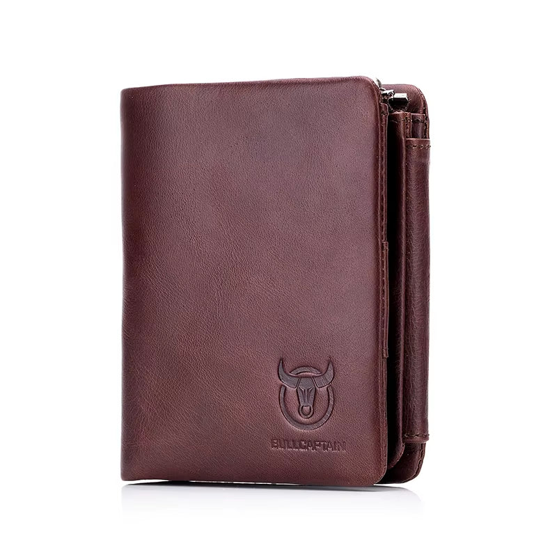 Brand Leather RFID Retro Wallet Men'S Small Zipper Wallet Card Bag Men'S Wallet Clutch