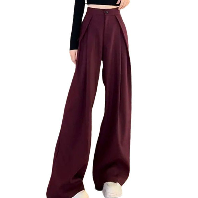 Casual High Waist Wide-leg Suit Pants