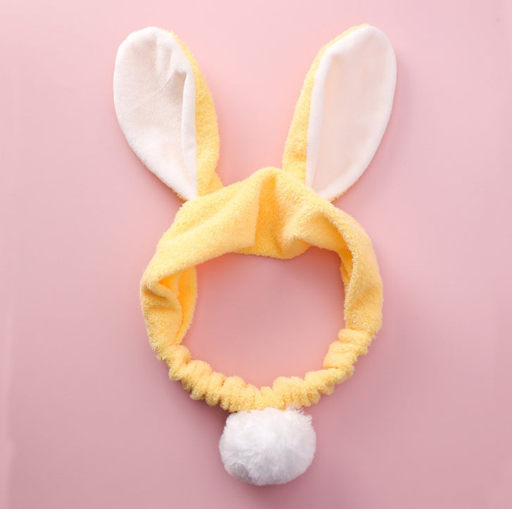 Net red popular wash hair band gray cute rabbit hair ball stereo rabbit ears hair band plush wash headband