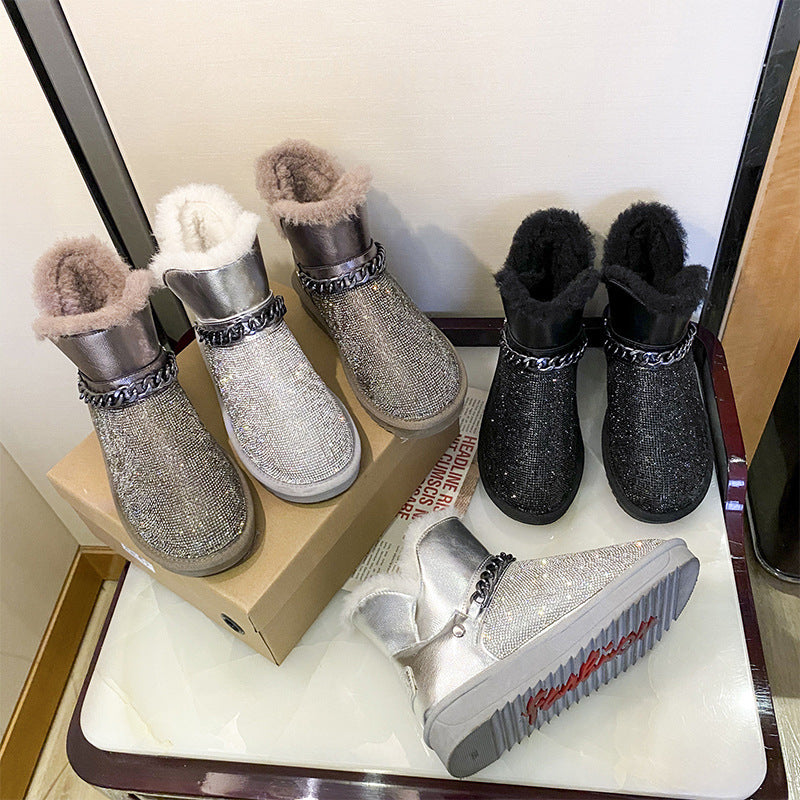 Women's Fur and Velvet Thickened Snow Boots