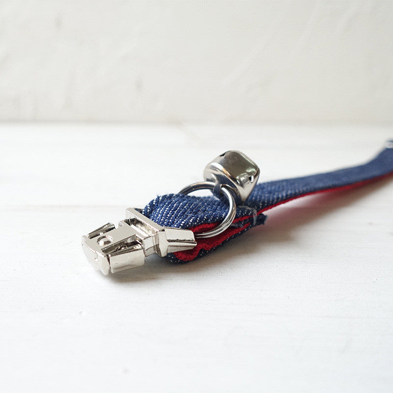 Adjustable and durable denim pet collar