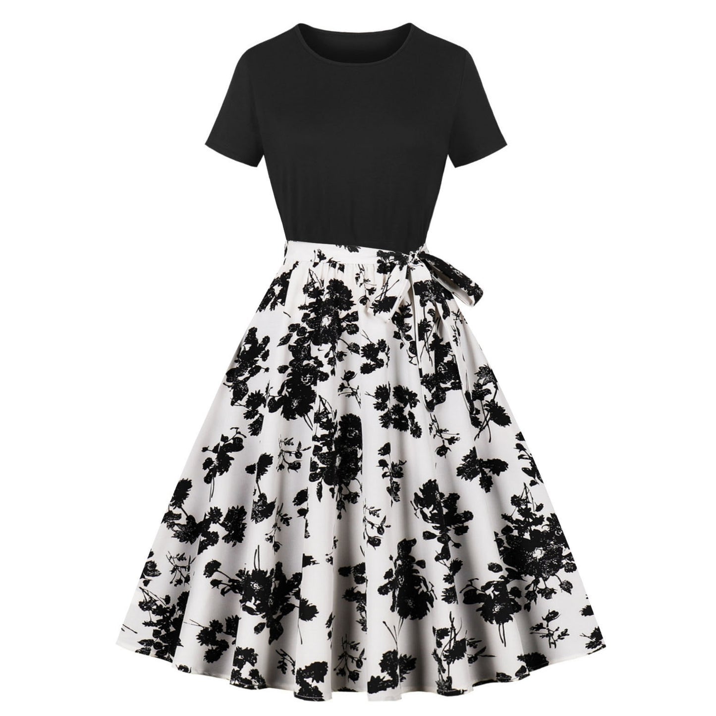 Women's Fashionable Retro Patchwork Elegant Dress