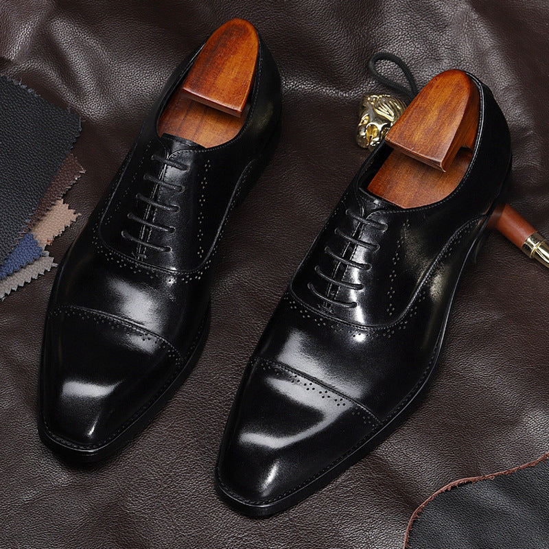 Business Casual Tie-headed Leather Men's Shoes