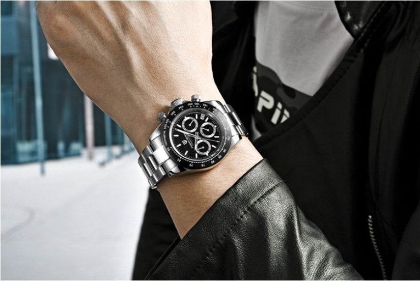 Steel band quartz watch