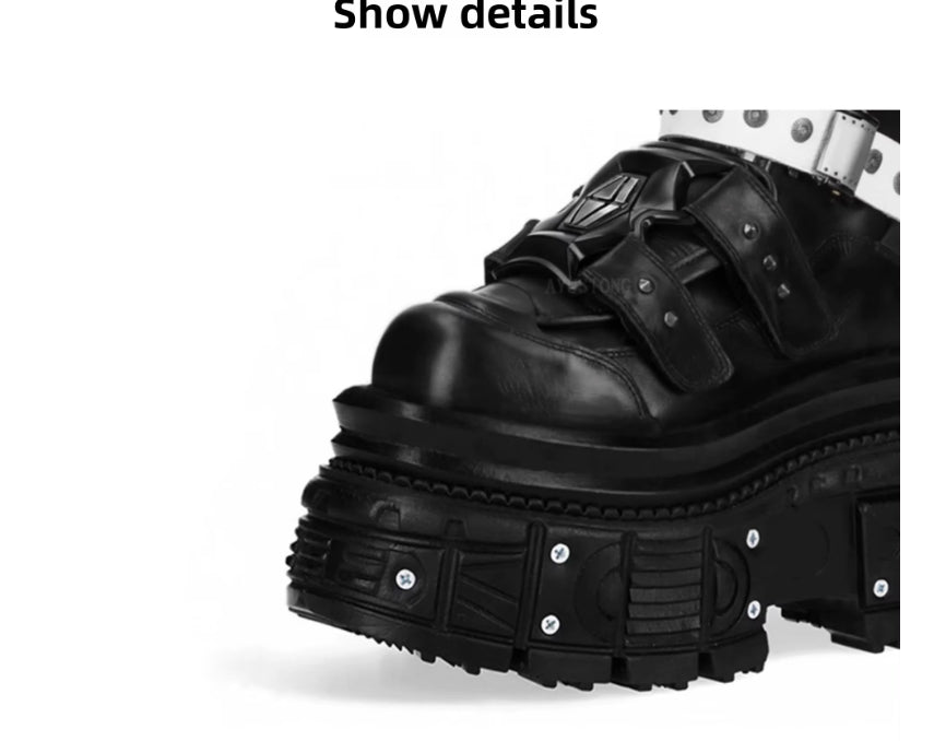 Female Punk Platform Studded Motorcycle Boots