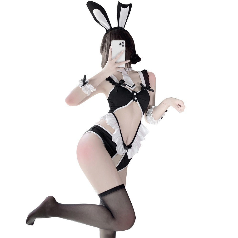 Womens Sexy Bunny Girl Lingerie Uniform Set