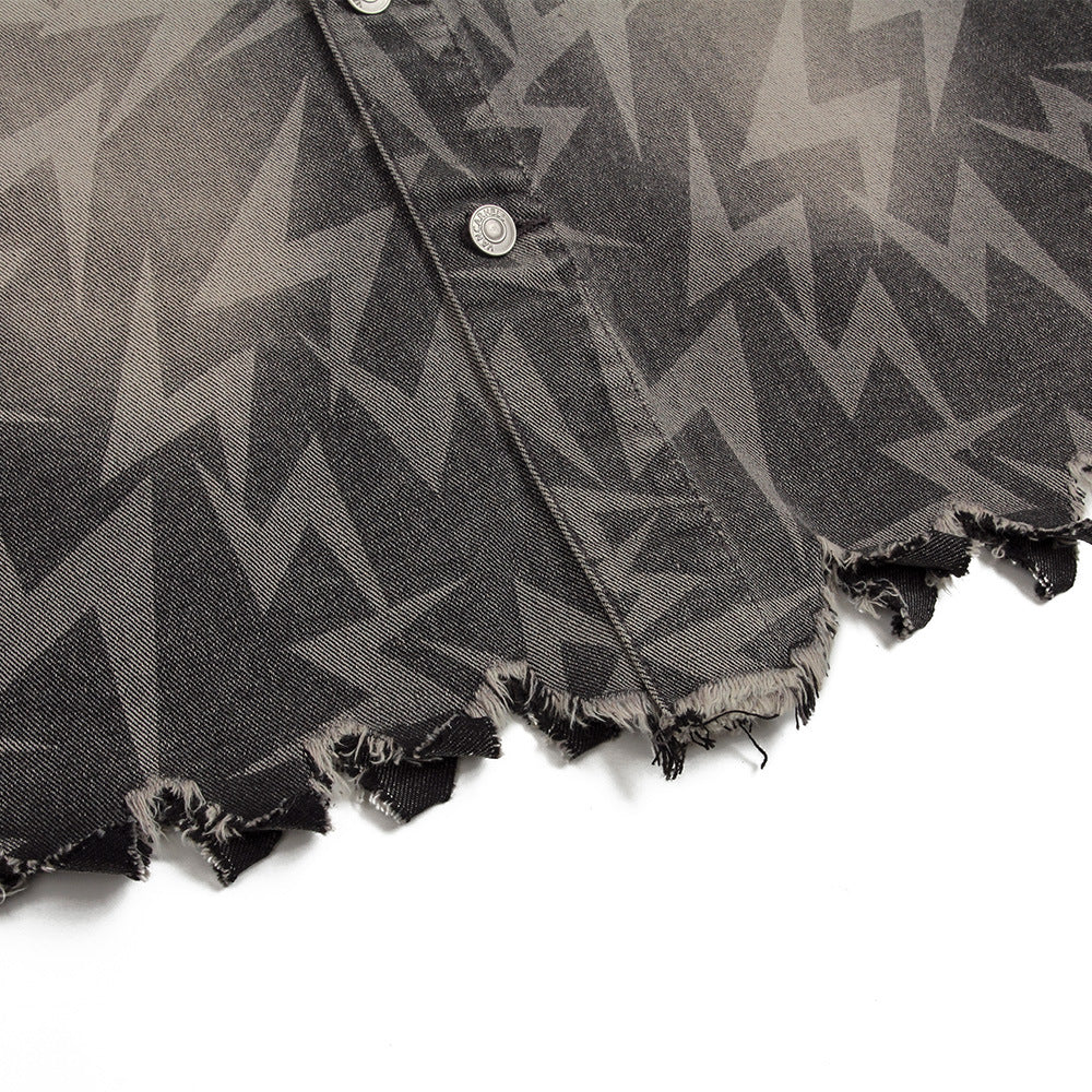 The Hem Is Damaged CutWashed And Worn Denim Clothes