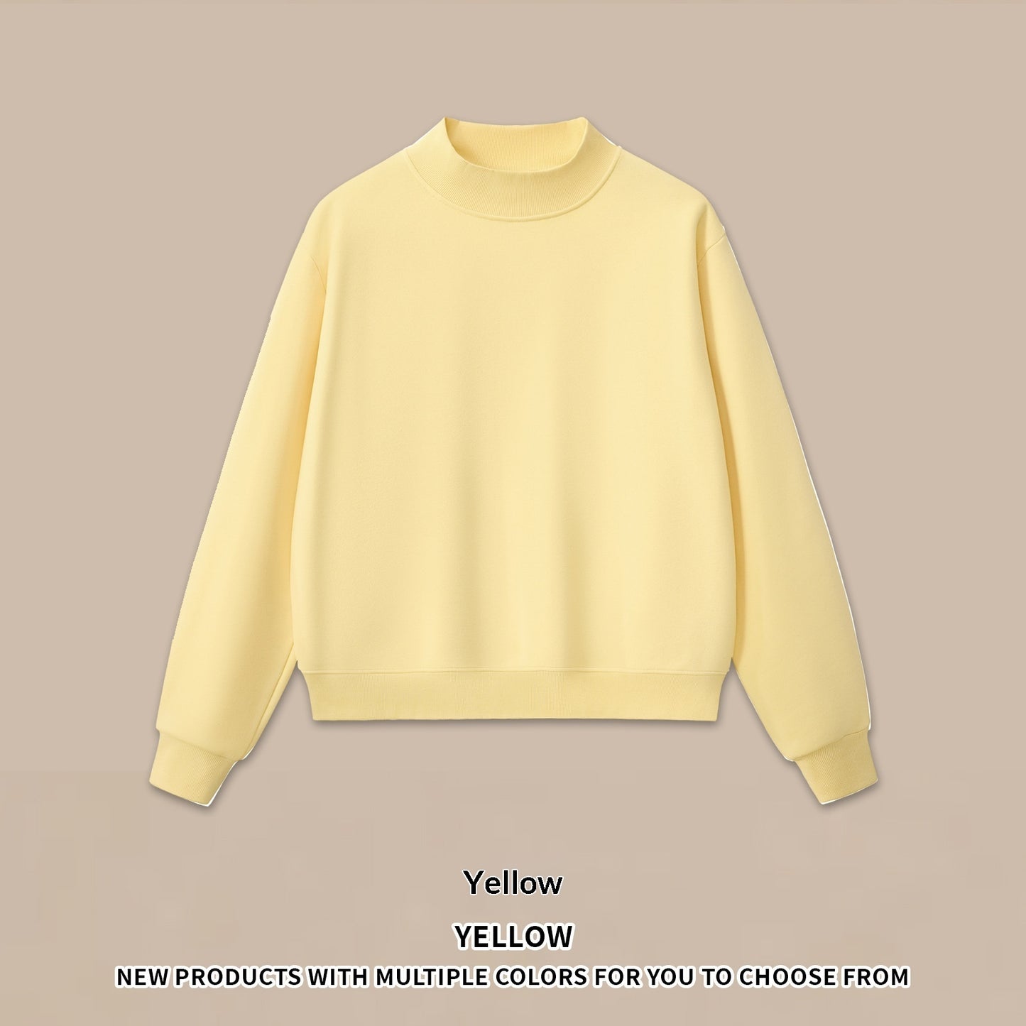 Halvhøjhalset sweatshirt- og shorts-sæt i amerikansk fleece