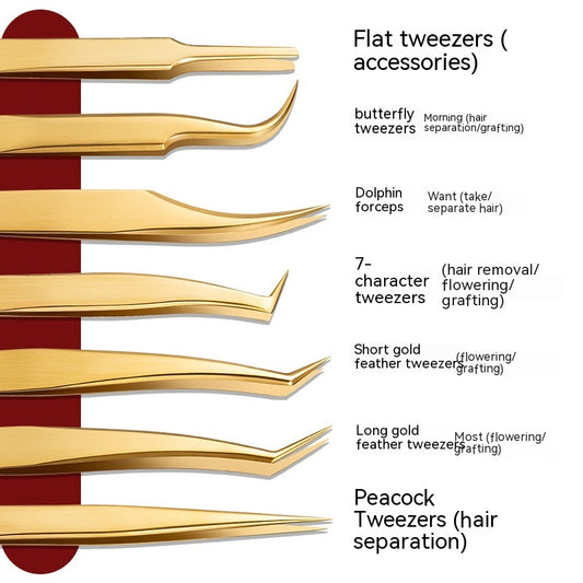 Stainless Steel Grafting Eyelash Aid Tweezers