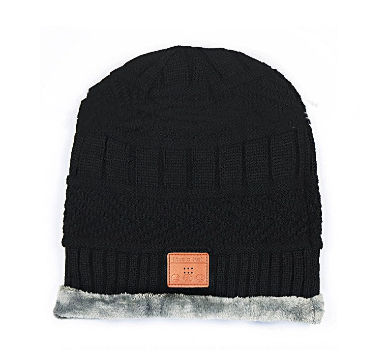 Plush Warm Bluetooth Music Bib Hat Two-piece Set