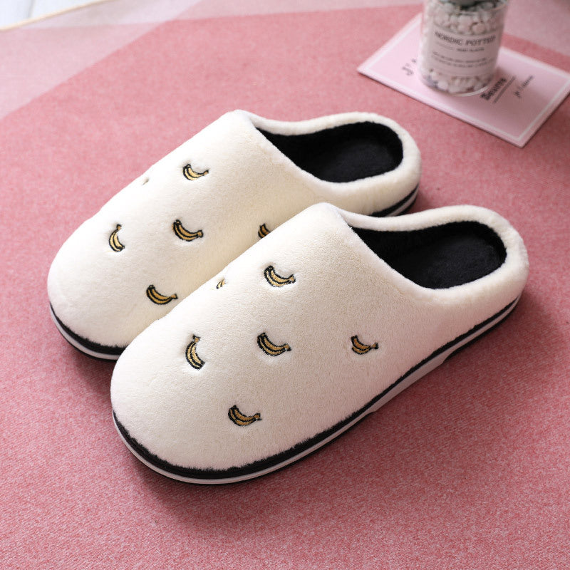 Winter Cotton Slippers Female Fruit Home Warmth Thick Bottom