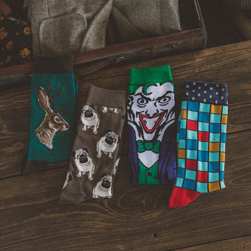 Men's British Retro Creative Gift Box Suit Socks