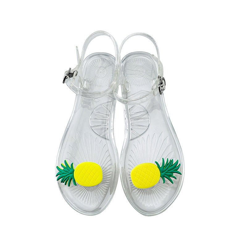 Women's Non-slip Soft Bottom Jelly Sandals Pineapple Beach