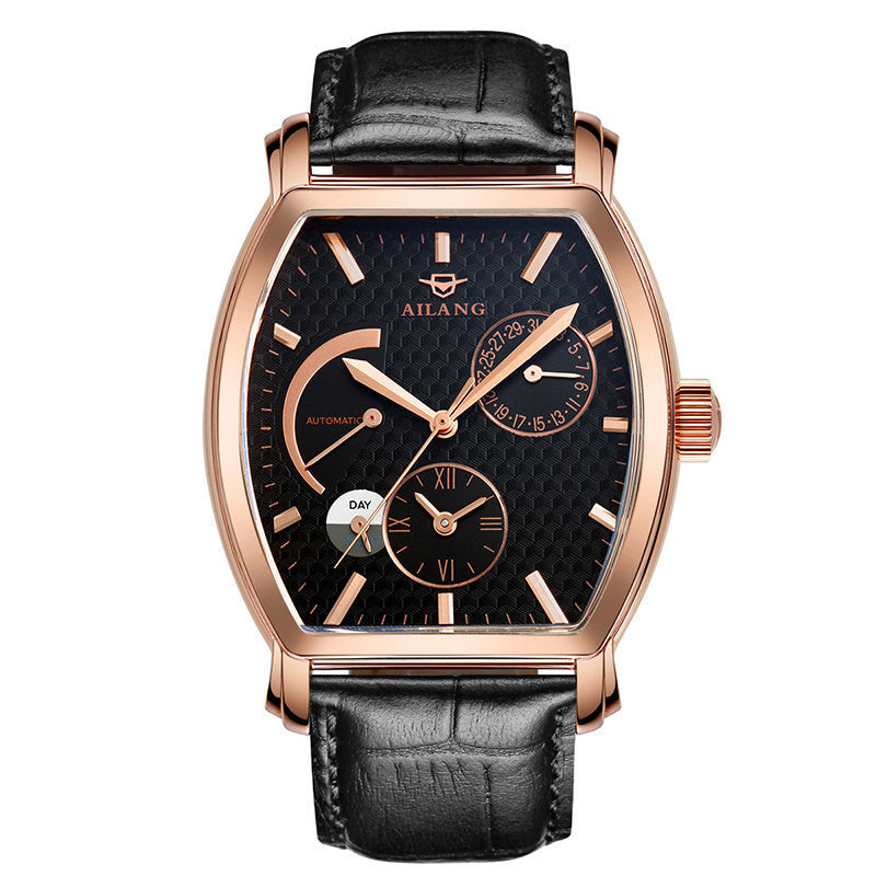 wine barrel type waterproof automatic mechanical watch
