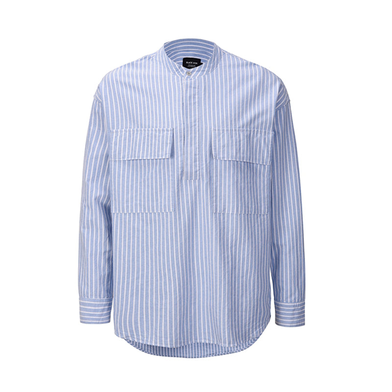 High Street FOG Style Striped Loose Men's Hip Hop Long Sleeve Shirt