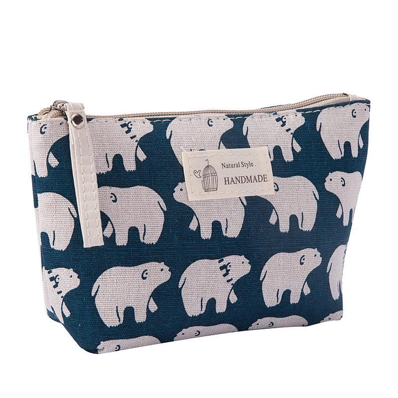 Dot fabric cosmetic bag