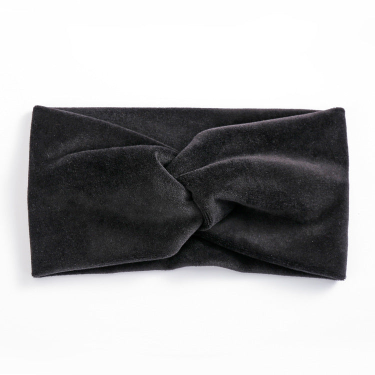 Women's wide brim cross velvet headband hair band