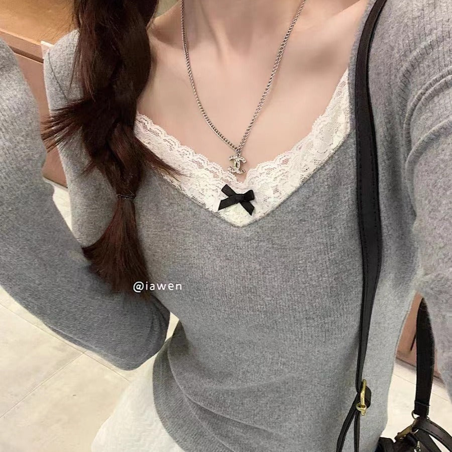 Autumn And Winter Brushed Warm Sweet Inner Bottoming Shirt Women