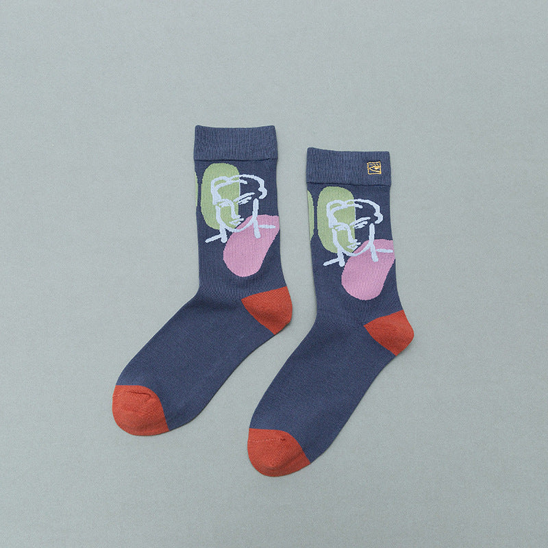 Retro Mid tube socks street art skateboard socks