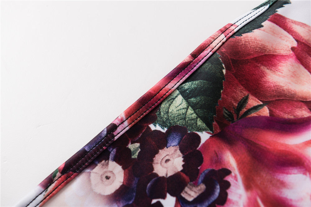 Retro Floral Butterfly Print Casual Skirted Legging Pants