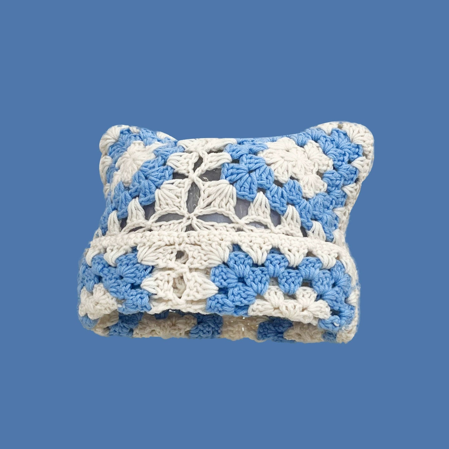 New Cat Ear Mosaic Knitted Hat Children