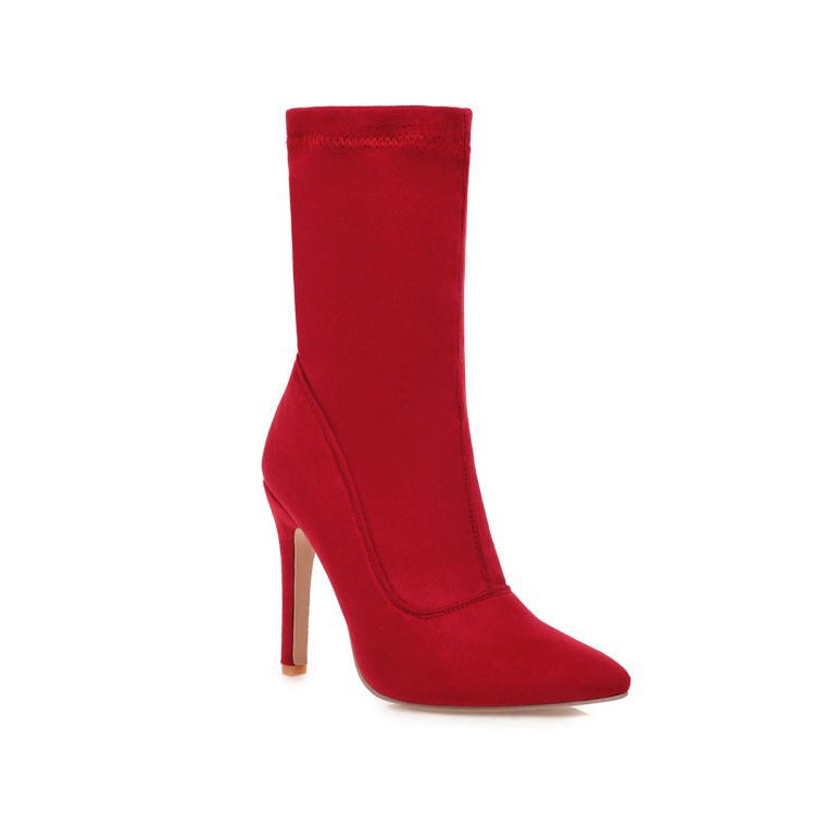 Foreign Trade Women's Boots Pointed Toe Stiletto Large Size