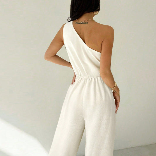 Moderigtig og smart stropløs jumpsuit uden ærmer