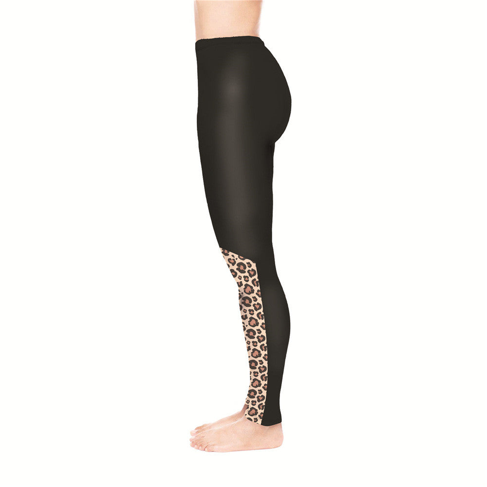 Leopard print European and American cropped pants
