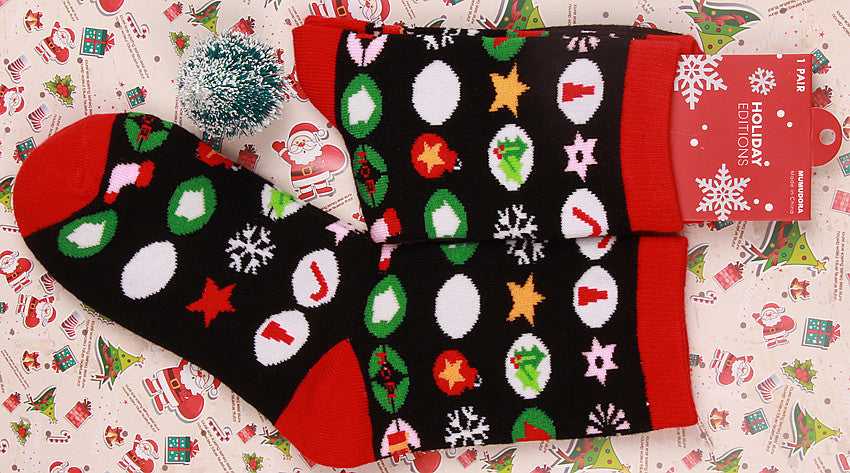 Old man elk snowman cotton women's socks