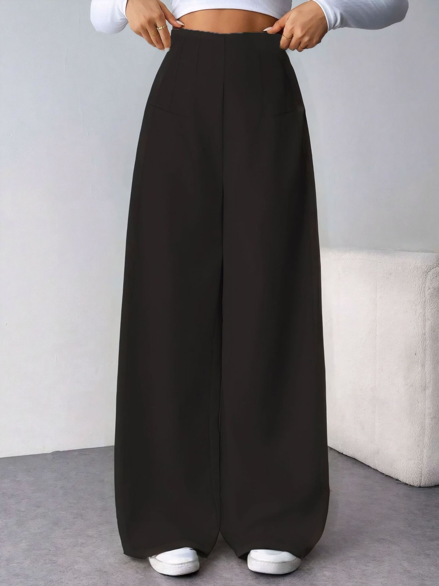 American-style Casual Suit With Wide-leg Pants