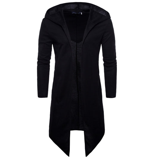 spring new foreign trade large size T-shirt long section without buckle windbreaker hooded cloak