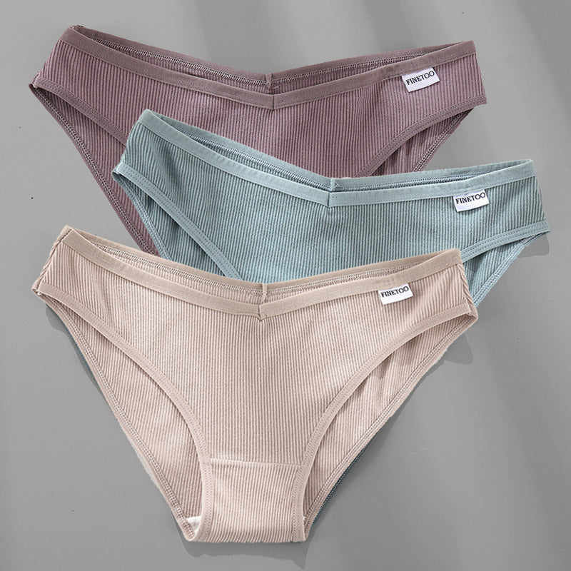 Cotton Panties Female Underwear Sexy Women Briefs  3PCS M-4XL