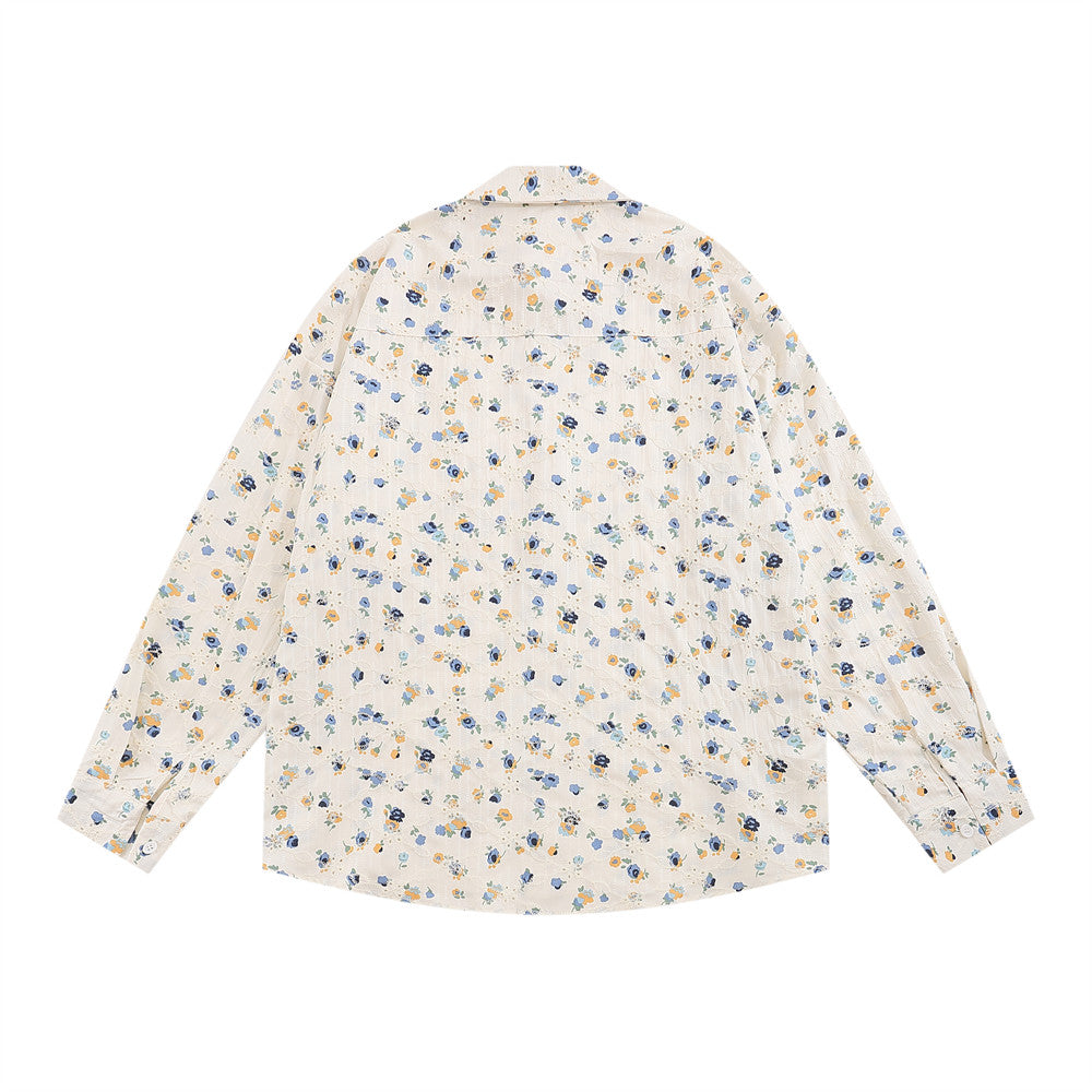 Floral Long Sleeve Shirt Men's Japanese Leisure Loose Cardigan