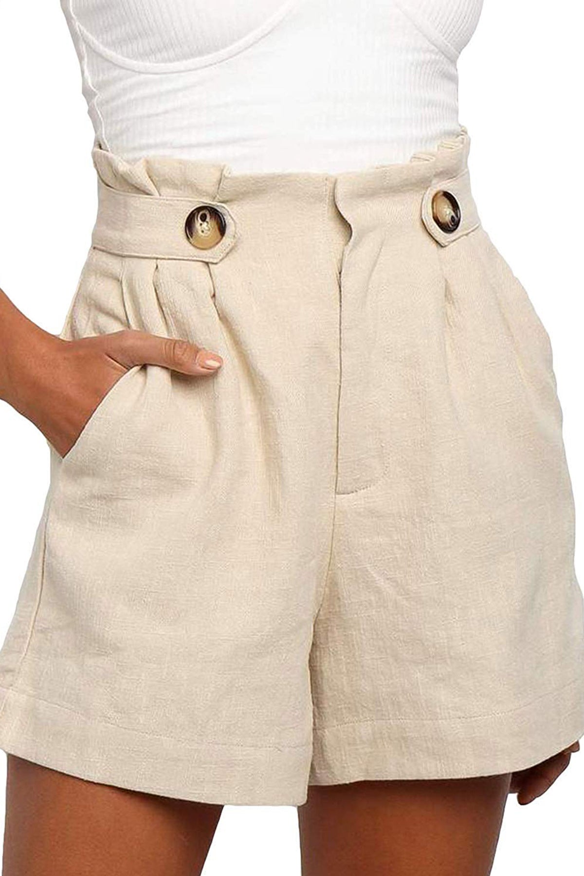 Loose cotton and linen wide-leg pants