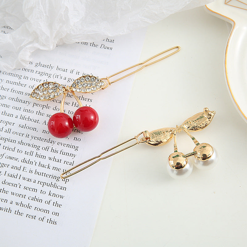 Temperament Net Red Pearl Female Rhinestone Hairpin