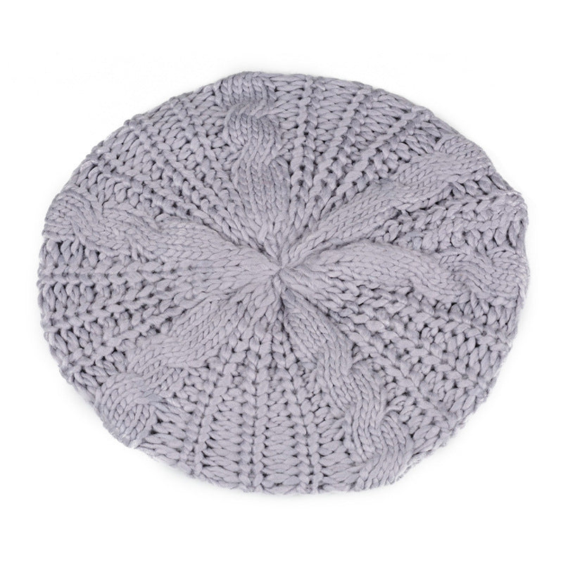 Women's Autumn And Winter Big Buds Twist Ball Knitted Hat