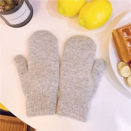 Rabbit Fur Plus Velvet Padded Warm Gloves For Cold-proof Riding