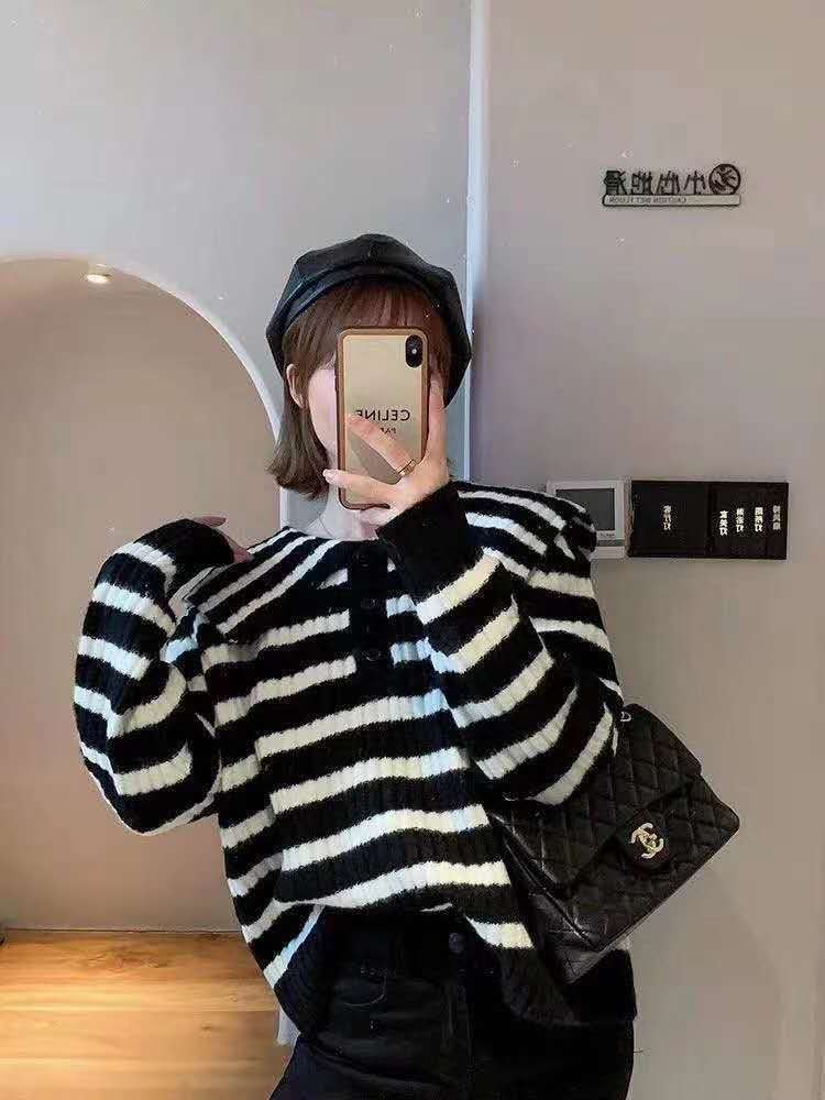 Contrast Color Pullover Loose Sweater For Women