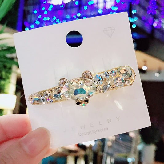 Heavy Metal Hairpin Net Red Diamond Bear Hair Accessories
