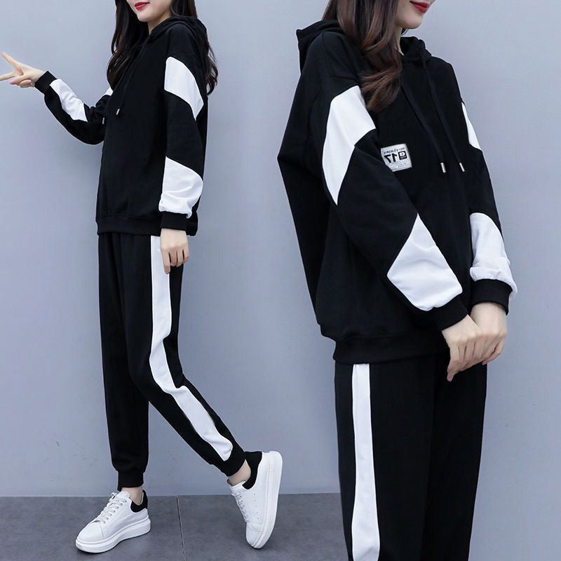 Womens Loose Plus-Size Fashionable Sportswear Set
