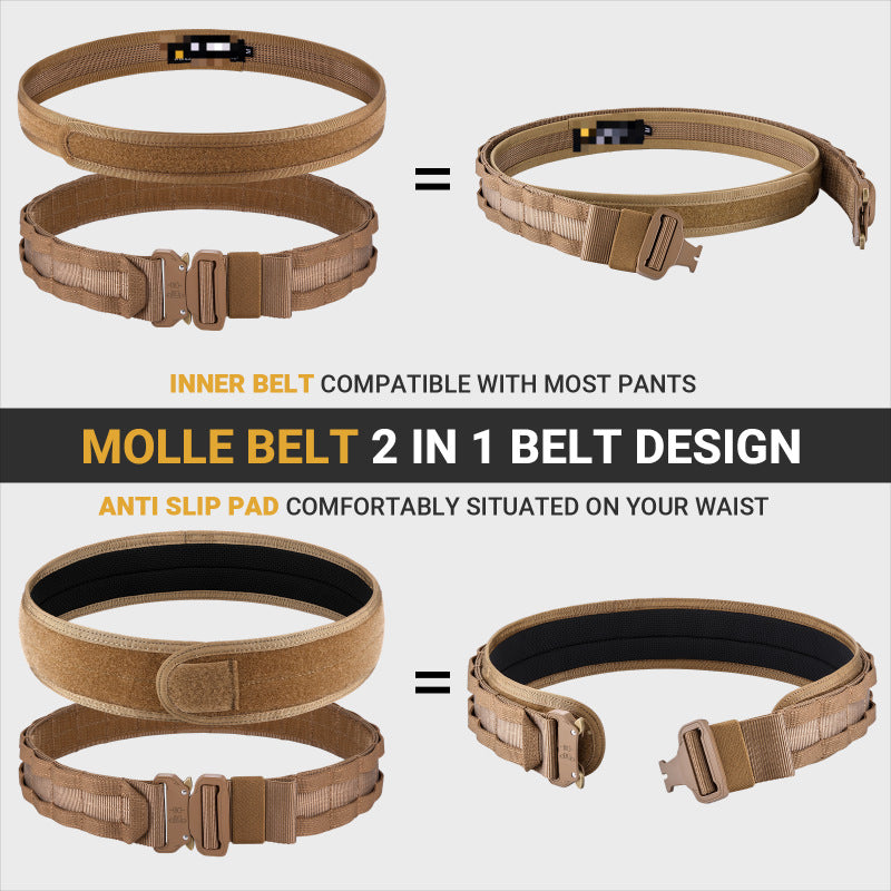 Tactical Weaving Internal And External Combination Outdoor Duty Nylon Magic Tape Inner Belt