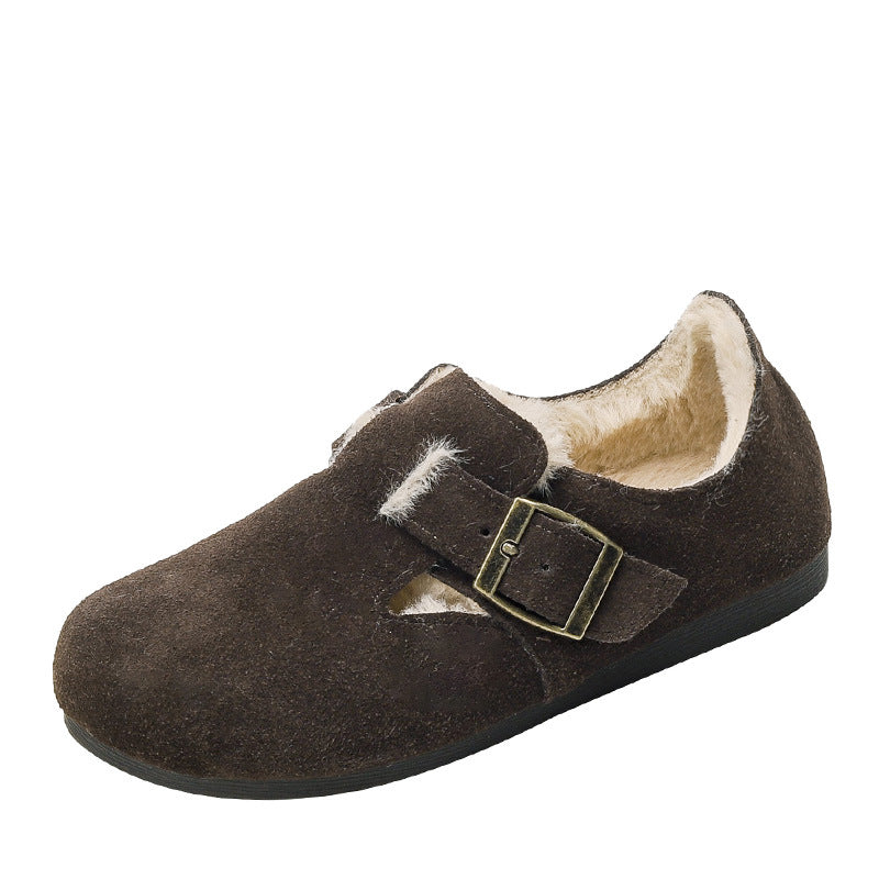 Women's Plush Winter Shoes With Genuine Leather