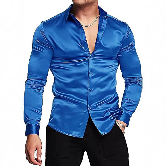 Men's Fashion Lapel Casual Long-Sleeve Shirt