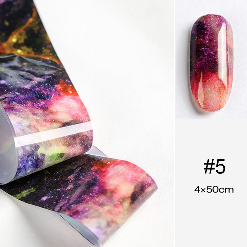 Marble Smudge Pattern Starry Nail Sticker