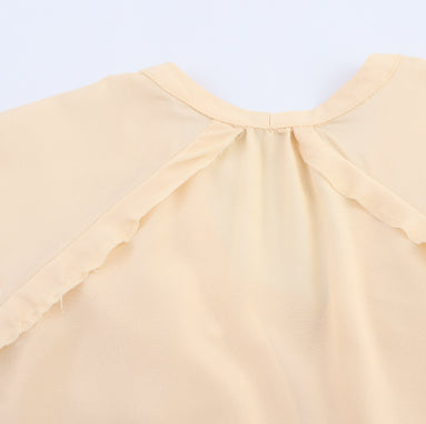 V-neck Loose Draping Long Sleeve Shirt