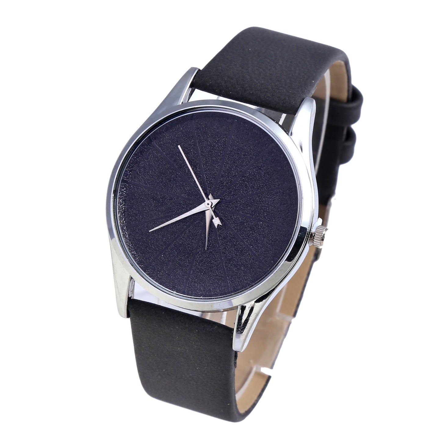 Men's Simple Cross Scale Leather Band Quartz Watch